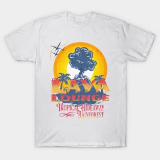 Lava Lounge Tropical Hideaway Rainforest cafe Orlando Faded Distressed Look T-Shirt